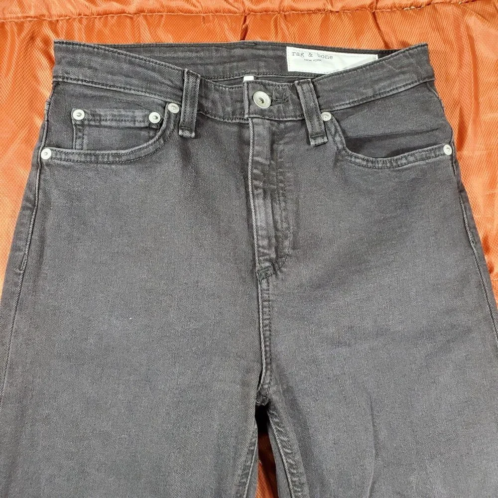 Rag & Bone Womens Nina Black High Rise Velvet Skinny Pants Jeans Size 26‎